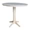 International Concepts Round 36 in Rd Top Pedestal Table, 12 in Leaf, 40.9 inH, Adjustable Height, Unfinished, 36 in W, Wood K-36RXT-27B-6B-2 - alternate 5